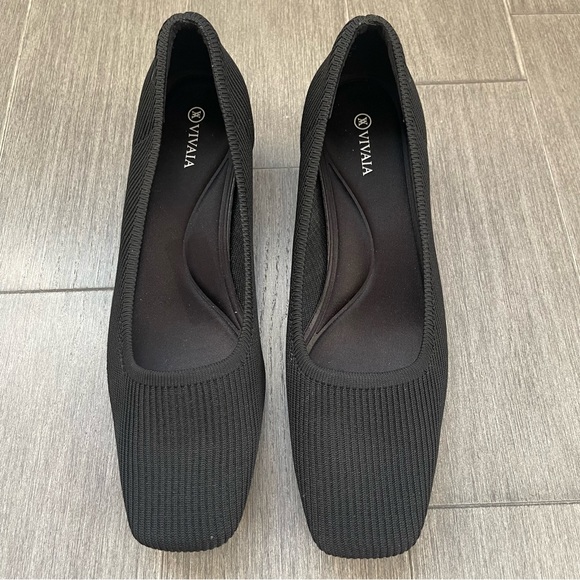 VIVAIA Square Toe Chunky Heels Melody Pro Black Size 42 US 10.5 Minimalist Work - Picture 9 of 14